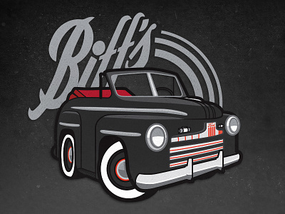 Back to the Future Biff's Car automobile back to the future black car ford grey movie script vintage