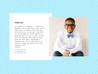 Meet Mo bow ties mos bows pattern web design website