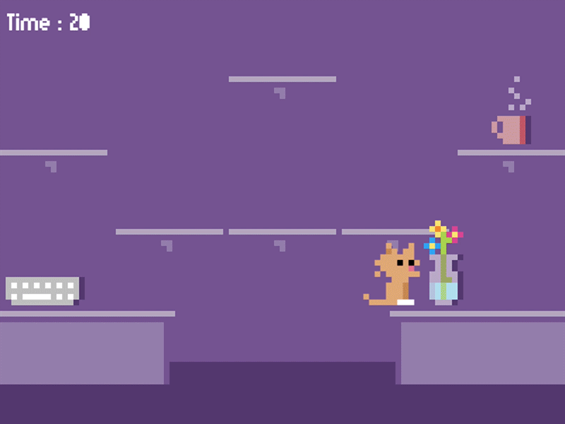 Be a Cat. Break Stuff. 8 bit animation cat game dev