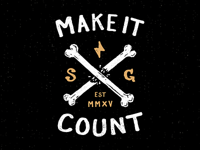 Sojourners Goods - shirt design bolt bones crossbones grunge hand drawn hand type illustration lettering shirt typography vector