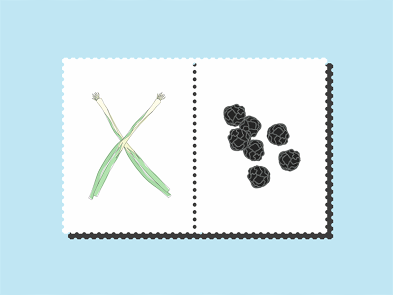 Spices aftereffect animation black illustration pepper scallion stamp