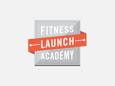 Fitness Launch Academy Badge badge branding flat illustrator logo
