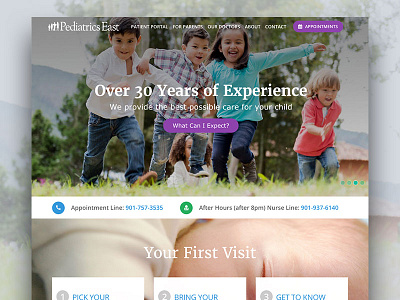 Pediatrics East doctor pediatrics web design website