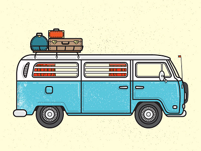 West Coast Road Trippin' car illustration road trip van vw