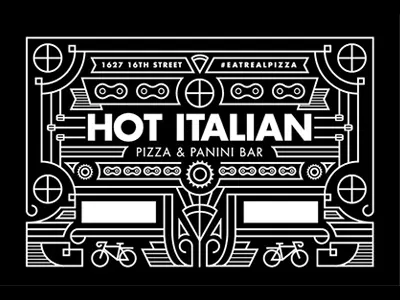 Hot Italian Decals bicycle bike monostroke pizza sticker stroke thick