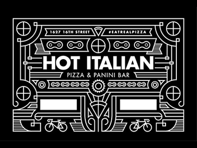 Hot Italian Decals bicycle bike monostroke pizza sticker stroke thick