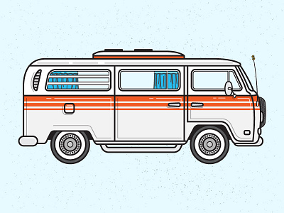 Cool, clean cruisin' machine car illustration van vw