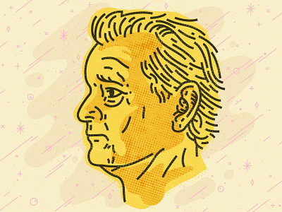 Bill Murray atomic age bill murray halftone line pattern retro vintage yellow