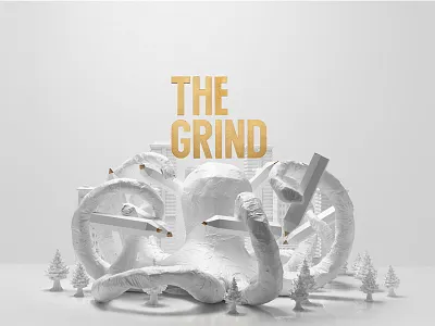 The Grind header image high key paper papier mâché photography