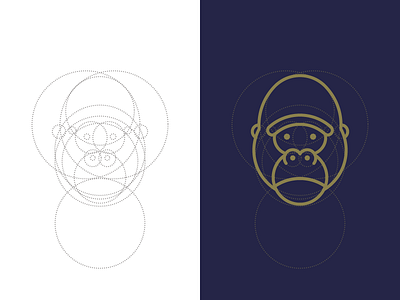 Gorilla circle circles construct construction geometry gorilla grid guidelines icon illustration logo logo design