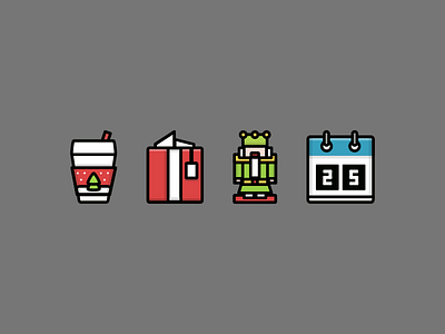 Christmas Icons calendar christmas coffee icons nutcracker