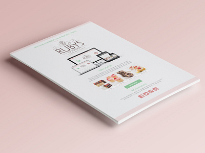 Promotional Flier bakery cakes cupcakes flier leaflet pink poster print promotion vegan