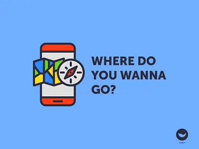 Where do you wanna go? app compass gps icon interface map mobile navigation phone spicy icons