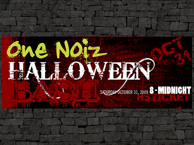 One Noiz Halloween TICKET Design one noiz teen club ticket design