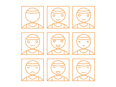 Dribbble Avatar Emoji Linework avatar dribbble emoji expression fun gold lineart white