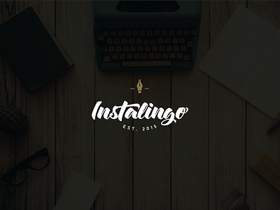 Instalingo agency brand hipster lettering logo retro translation