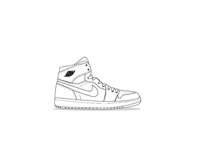 Jordan 1 Outline icon illustration illustrator jordan minimal outline sneakerhead sneakers vector
