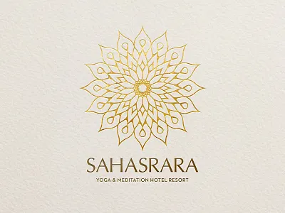 Sahasrara Resort Logo branding chakra design hotel identity logo lotus mandala petal resort vector yoga