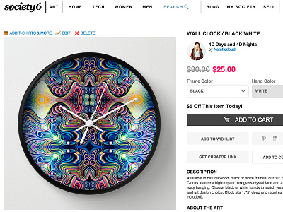 Art Clock Sale art bright clock color flow paint sale