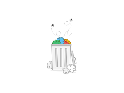 Trash bin icon illustration trash