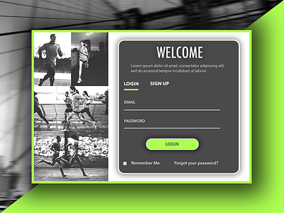 Login Form UI daily100 dailyui day001 flat design loginform nike running ui ux