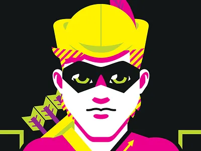 Neon Titans: Speedy arrow arsenal blacklight bust comics face neon portrait roy harper speedy teen titans vector