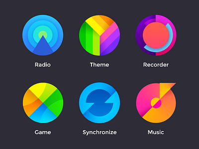 Icon blue china colour game green icon music radio recorder synchronize theme ui