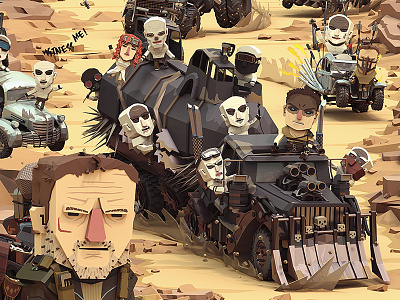 Max Max Fury Road Illustration 3d illustration capable fanart furiosa furyroad immortan joe lowpoly madmax nux