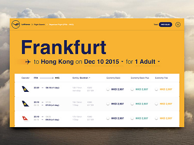 Airline Flight Results airline concept draft flight lufthansa prices redesign results table travel