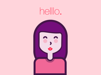 Helllo Dribbble avatar character debut illustration