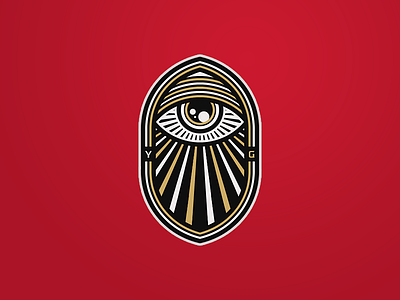 YG. badge crest eye god illuminati label logo patch
