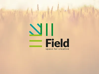 Field - space for creative agency brand creative field lines logotype nature space