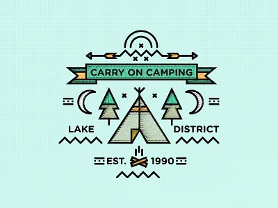 Carry on Camping adventure camp camping fun icons illustration outdoors tent vector