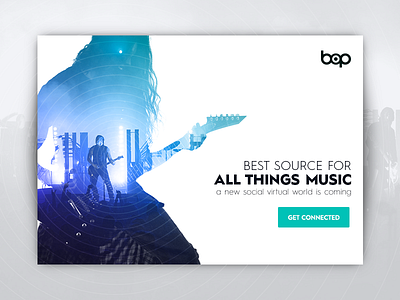 Daily UI #1 - Bop Music comeback bop daily double exposure interface landing screen mobile app music play player signup user interface website