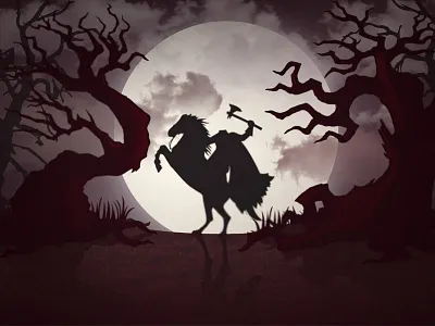 Sleepy Hollow Illustration black flat headless hollow illustration red rider sleepy