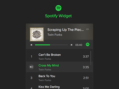 Spotify Play Button Widget music player spotify spotify widget ui design web player spotify play button