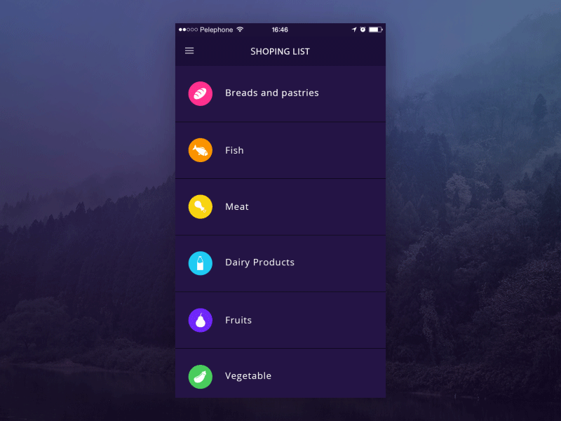 Shopping List animated app design dropdown gif hila peleg ios israel list mobile ui ux