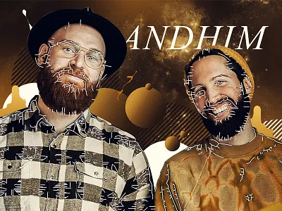 Mixed Media Collage andhim brown collage electronic mixed media music yellow