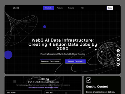 AI themed web design for Squares ai themed design crypto web design dark themed web design data driven design job creation website landing page professional landing page design ui ui design ui for web ui ux user friendly interface ux ux design web design web design for jobs searching web for ai web interface web3 design website design