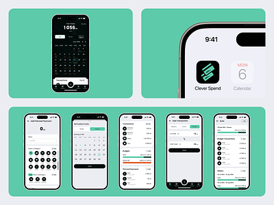 Clever Spend Mobile App dark theme fintech ios app light theme mobile app mobile design ui design