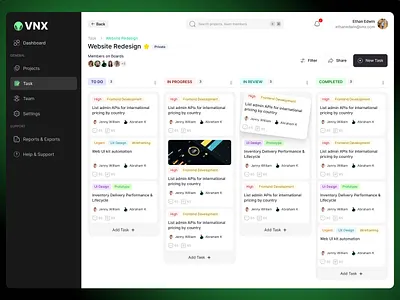 VNX Task Management- Web App branding logo ui
