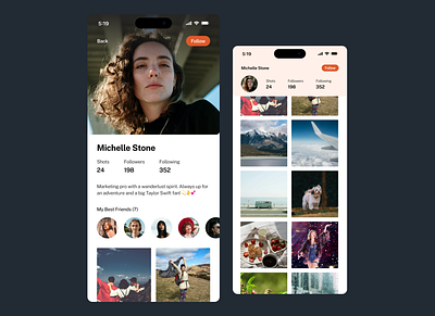 User Profile / Photos App app design mobile photos profile social ui user profile