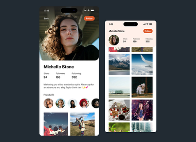 User Profile / Photos App app design mobile photos profile social ui user profile