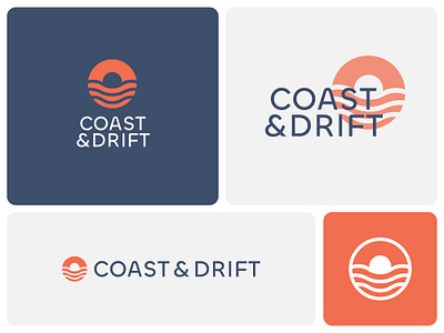 Coast & Drift logo concept beach cd cd logo cd monogram chillax diving logomark logotype minimal minimalist minimalistic sea sunset surfer surving travel water wave waves yoga