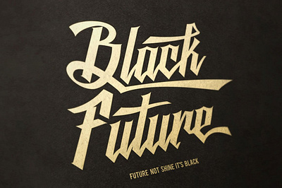 Black Future Typeface art black black future typeface bold dark display fashion grumpy lettering logotype modern opentype opentype alternates poster script sharp swashes font