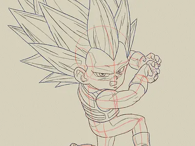 Vegeta SSJ3 Drawing Sketch Study by Oz Galeano anime art arte boceto design dibujo dragon ball drawing fanart illustration ozgaleano sketch vegeta