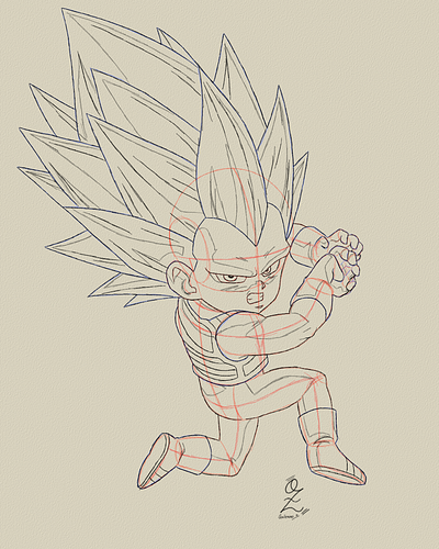 Vegeta SSJ3 Drawing Sketch Study by Oz Galeano anime art arte boceto design dibujo dragon ball drawing fanart illustration ozgaleano sketch vegeta