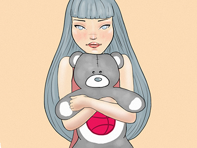 Hello Dribble! first shot hello illustration teddy bear