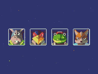 Starfox - Pixel Dailies game nintendo pixel art starfox tribute video game