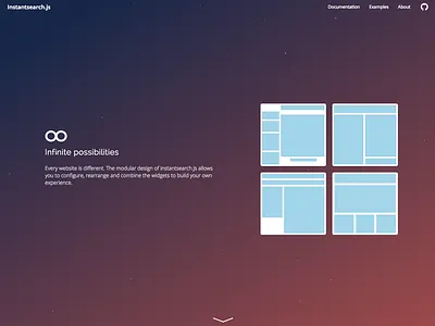 Instantsearch - Infinite Possibilities - WIP algolia api js lib search svg tween ux wip